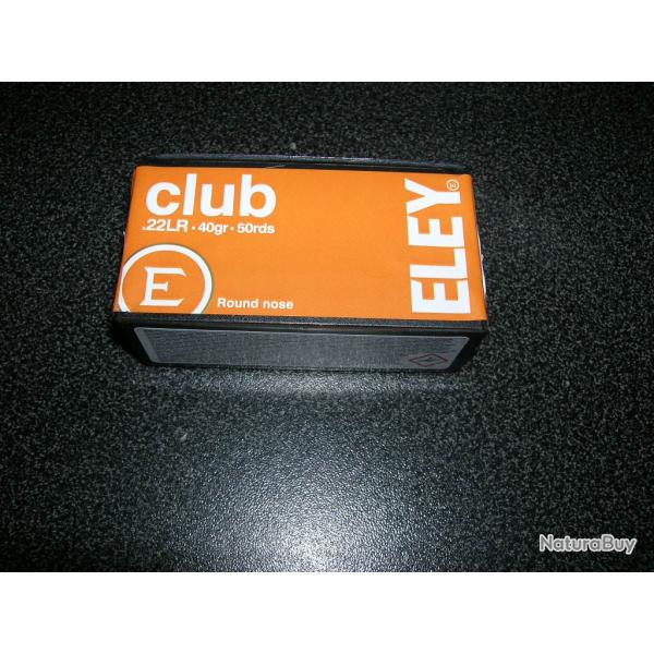 Lot de 1000 cartouches cal. 22 Lr ELEY CLUB
