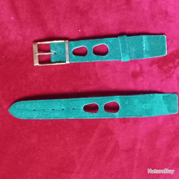bracelet de montre ancien  en daim / en peau  type sport