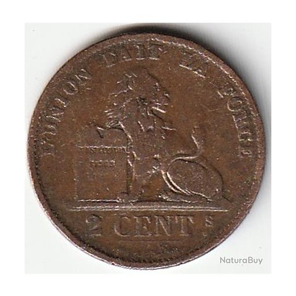 Pice de Monnaie Belgique 2 centimes - Lopold II 1876
