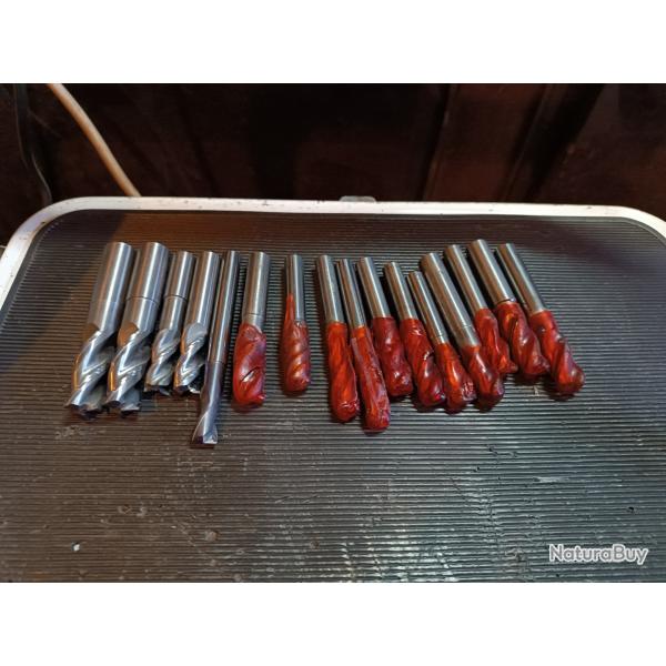 Lot 16 fraises carbure monobloc professionnelles kennametal fraisa France Walter prototyp