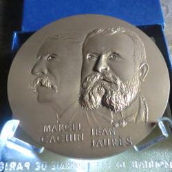 médaille bronze marcel cachin jean jaurés " quatrevingtieme anniversaire " 1904 / 1984 J.L coppin
