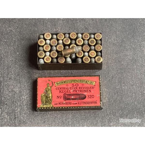 TRES BELLE boite complte de 50 cartouches 320 Bull Dog  (50 cartouches pas 25)