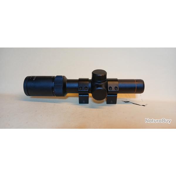 Lunette Solognac 1-4x24 Battue avec collier pour rail Picatinny