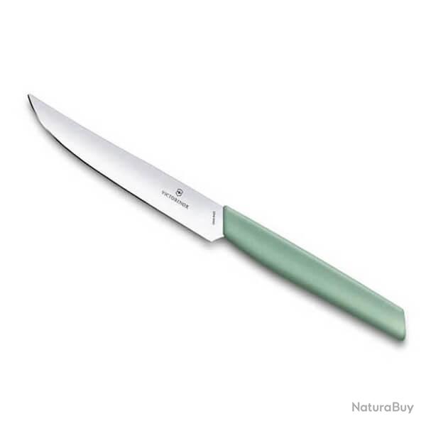 6.9006.1241 Couteaux steak lisse Victorinox Swiss Modern 12cm vert x6