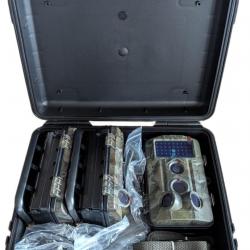 Kit de Surveillance Extérieure - 3 Caméras 120° avec LED 940 nm Invisibles + Valise Étanche B&W