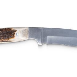 Couteau de chasse avec manche corne et étui cuir