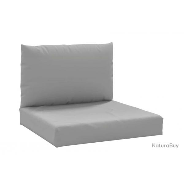 2 coussins de palette gris en tissu Oxford pour mobilier de jardin