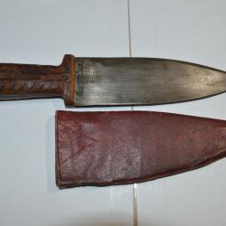 Ancien couteau de guerrier en bois, cuir Art Africain Nigéria Ethnique (10)