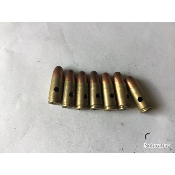 VENDU PAR LE-CUIRASSIER N6 LOT DE 7 BALLES CALIBRE 9 MM HN 43 PARACHUTAGE GUERRE 39/45