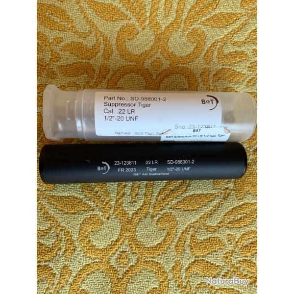Silencieux B et T -Suppressor Tiger Cal 22LR -1/2'- 20 UNF