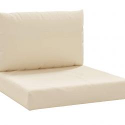2 coussins palette beige tissu Oxford 60x60 cm confort jardin été