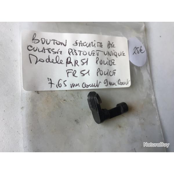 VENDU PAR LE-CUIRASSIER BOUTON DE SCURIT CULASSE PISTOLET UNIQUE MOD RR1 POLICE FR 51 POLICE