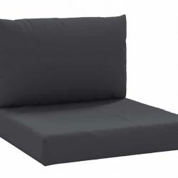 2 coussins de palette noir en tissu Oxford 60x60/60x38 cm pour jardin été