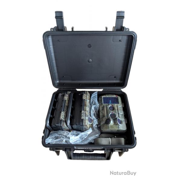 Kits de Surveillance Extrieure - 6 Camras 120 avec LED 940 nm Invisibles + 2 Valise tanche