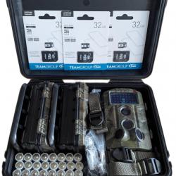 Kit de Surveillance Extérieure - 3 Caméras 120° avec LED  Invisibles + Valise + Cartes 32 GB + PILES