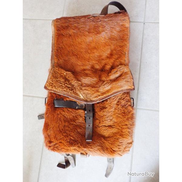 1925 Havresac, Sac  dos Suisse, peau/poils de vache, tornister.