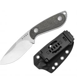 Couteau Kizer ICE BUDDY Lame Drop Point Acier 14C28N Manche Micarta Black Etui Kydex KI1081A8