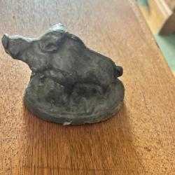 Statuette sangliers en fonte