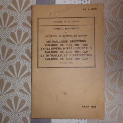 Manuel technique US mitrailleuse Browning Cal 30 et modèles divers