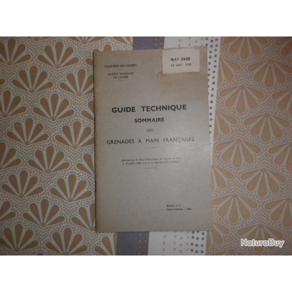 livre de 1966 sur les grenades  main Franaises