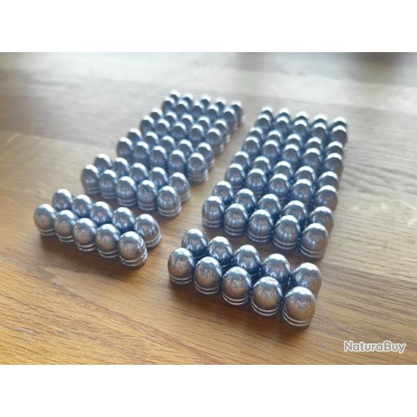Lot de 100 balles ogivales calibre 44 pour arme  poudre noire