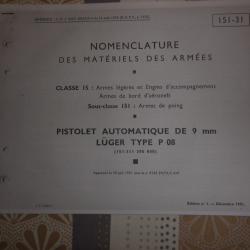 livre, photocopie catalogue luger P08