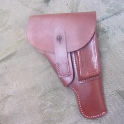 holster en cuir marron pour 7,65