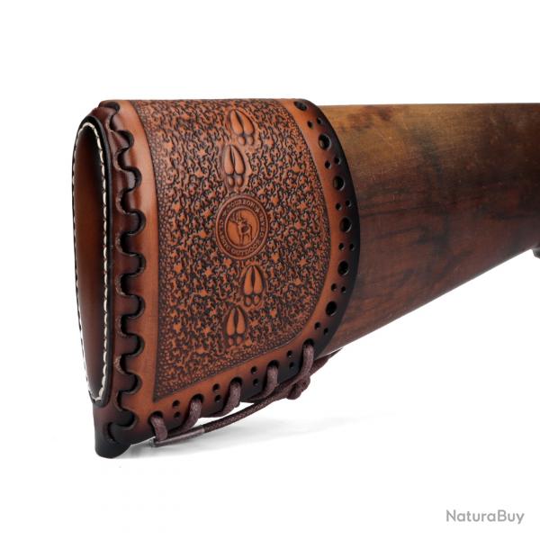 Tourbon-Coussin de recul en cuir pour fusil de chasse marron LIVRAISON GRATUITE