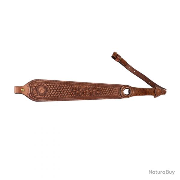 Tourbon-Sangle marron coordonnante en cuir pour fusil, longueur rglable 105cm LIVRAISON GRATUITE