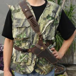 Tourbon-Étui de poitrine en cuir pour munitions, convient à. 38mm, 9mm