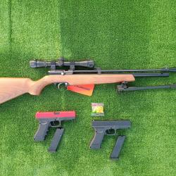PACK-12 ! CARABINE PCP ARTEMIS PR900 R GEN 2 C. 4,5 mm + Lunette 3-9x40 + Bipied + Pistolet Glock 17