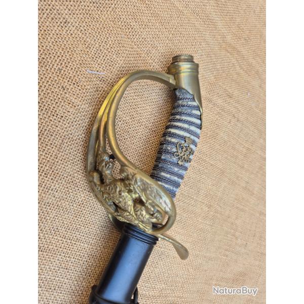 SABRE D'OFFICIER  1889 PRUSSIEN  DE CAVALERIE lame non grav Ww1 14 18