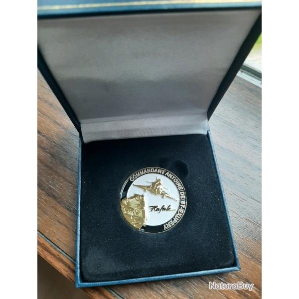 Belle mdaille de table BA 113 de St Dizier. Rafale. En crin. Aviation. Base arienne.