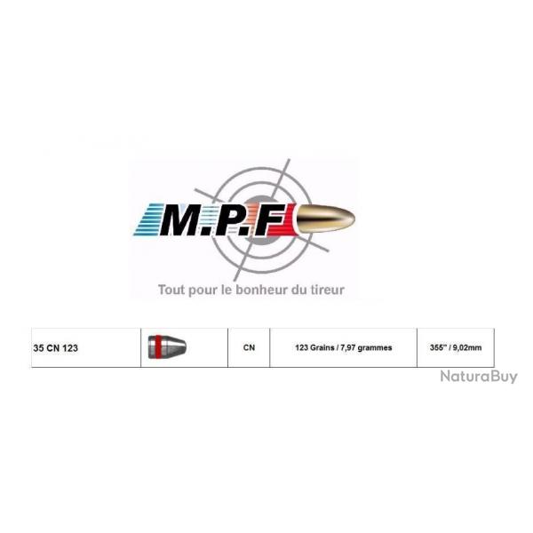 Ogives MPF plomb 9 mm CN 123 Gr  355" par 2000