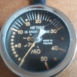 Profondimètre La Spirotehnique 80m, chrome tbe usage et collection