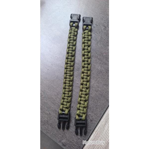 Lot de 2 bracelets paracorde.rando/camping/survie