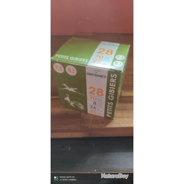 Cartouche chasse calibre 28