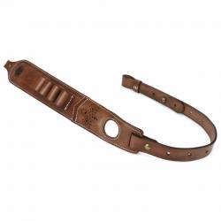 Élingue de fusil en cuir vintage avec émerillons réglable entre 73 et 100cm. LIVRAISON GRATUITE