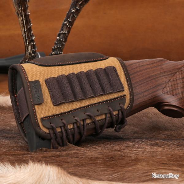 Repose-joue en toile et cuir couvercle rglable pour crosse . LIVRAISON GRATUITE