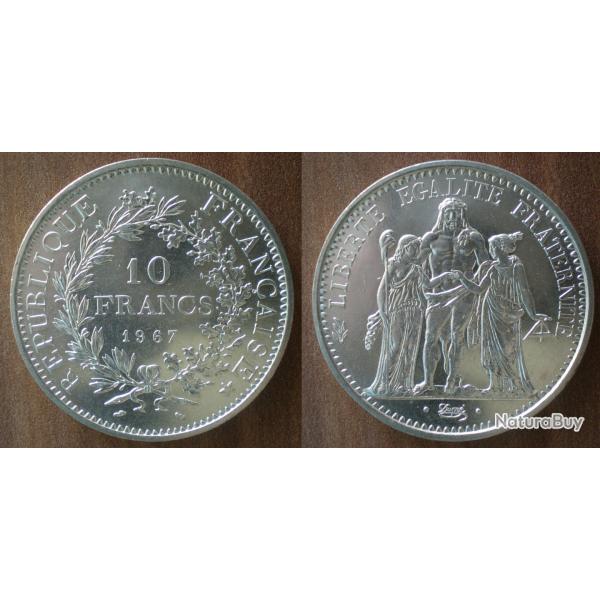 France 10 Francs 1967 Neuve Hercule Piece Argent Hercules Franc Frcs frs Frc