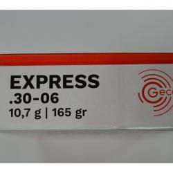1 BOITE DE 20 MUNITIONS GECO CALIBRE 30-06 EXPRESS 10.7G/165GR NEUVE