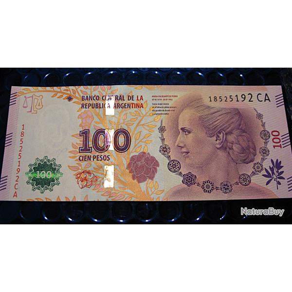 ARGENTINE billet de 100 pesos "EVITA" Eva Perone  tat neuf