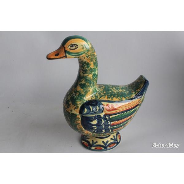 Boite Bonbonnire figurative Canard Faence HB Quimper 702