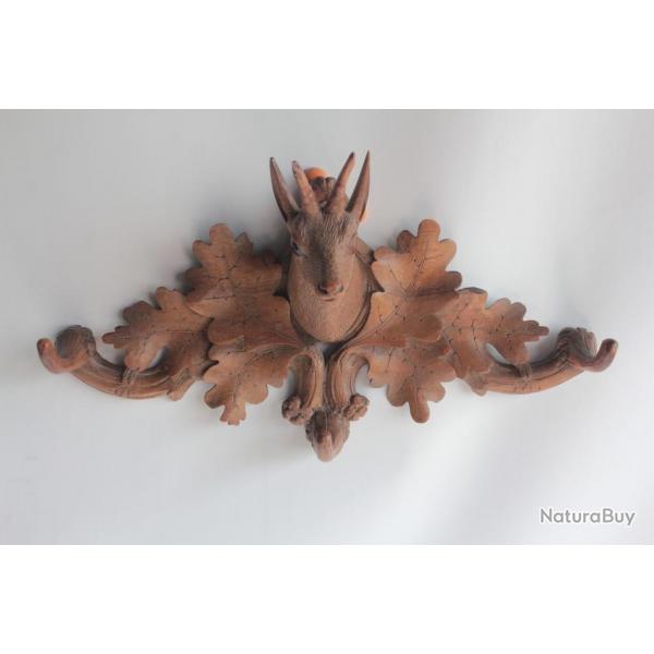 Porte manteau bois sculpt Fort Noire Art Populaire