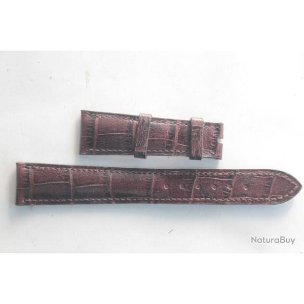 PATEK PHILIPPE Bracelet montre cuir marron 19/16 mm