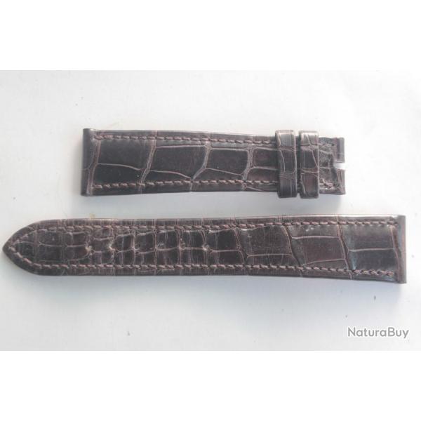 PATEK PHILIPPE Bracelet montre cuir marron 19/16 mm