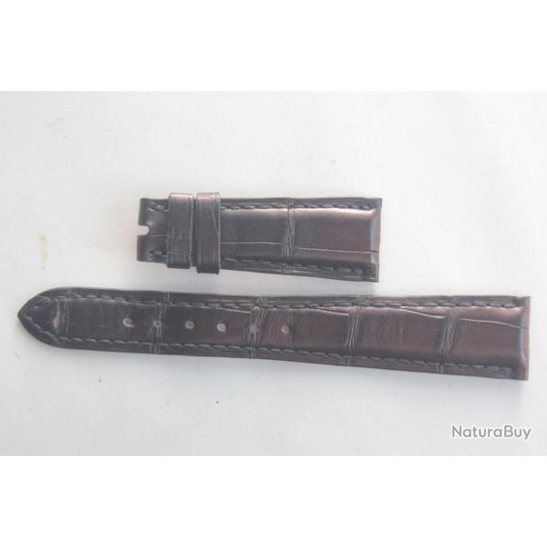PATEK PHILIPPE Bracelet montre cuir noir 18/14 mm