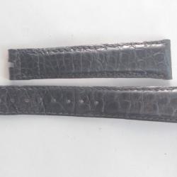 PATEK PHILIPPE Bracelet montre cuir noir 20/14 mm