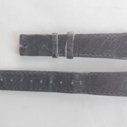 PATEK PHILIPPE Bracelet montre cuir noir 17/13 mm