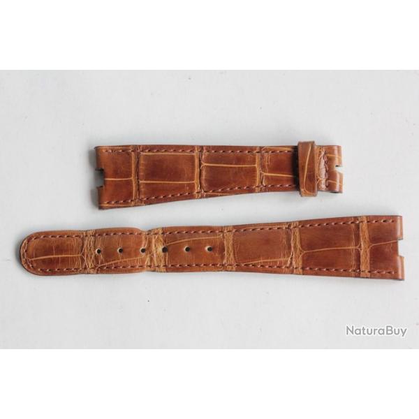PATEK PHILIPPE Bracelet montre cuir brun 19 mm